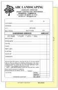 Landscaping Gardening Invoices Receipts 2 Part NCR Custom Printed w ...